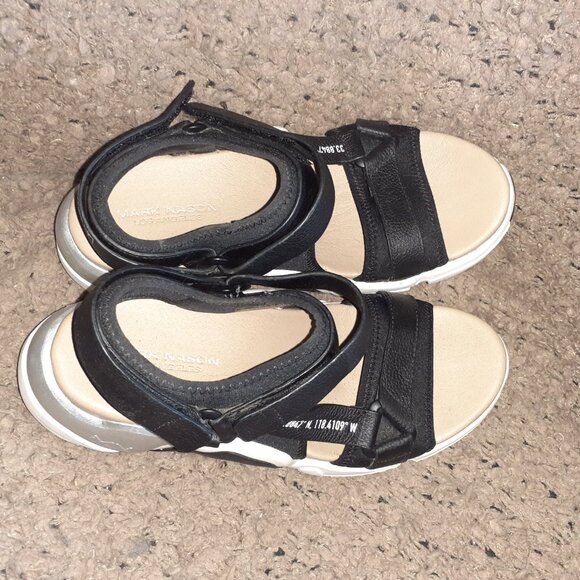 MARK NASON LOS ANGELES-Black/White/Beige/Silver Sport Sandals-Sz 7.5-Excellent - Picture 7 of 8